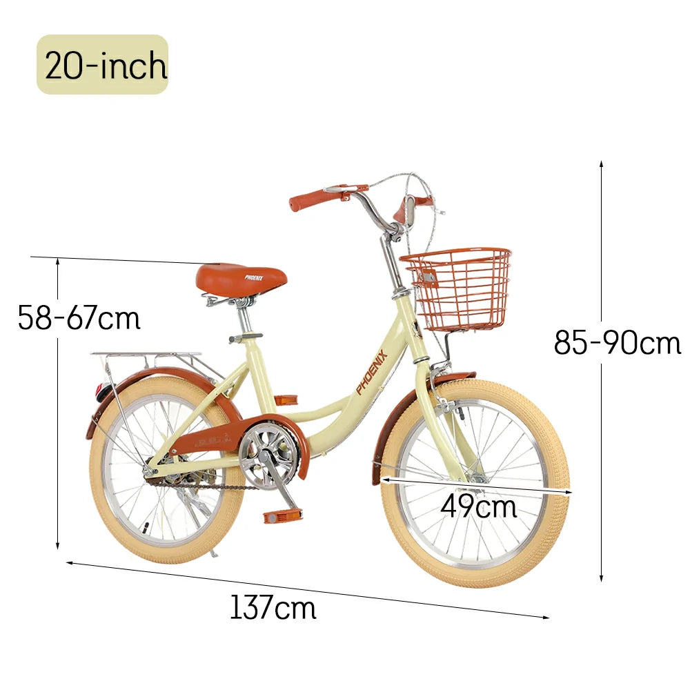 VOLTUS 16/20/22 Kids' Princess Bike - Standard & Training Wheel Options, Comfortable Seat, Safety Design - Yellow