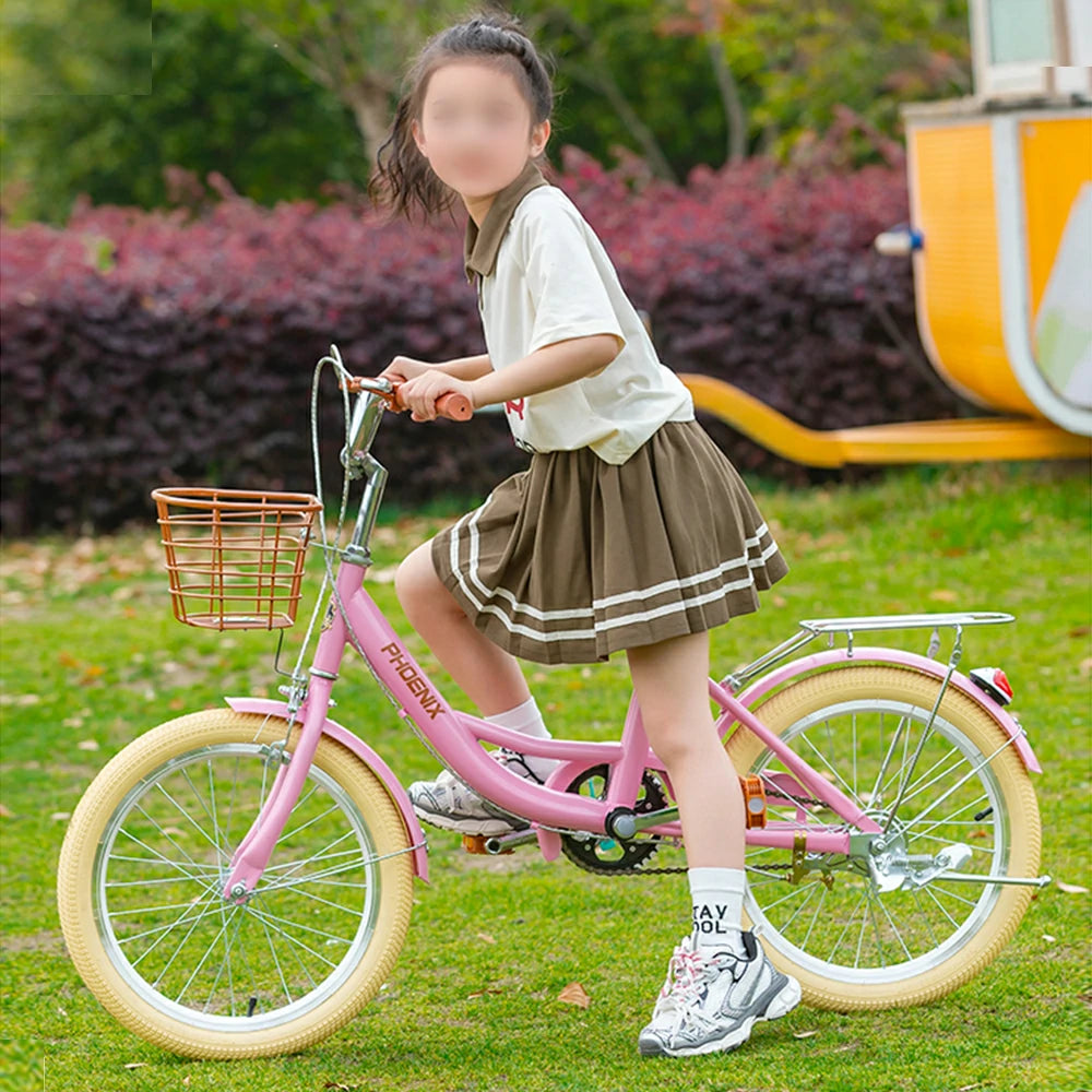 VOLTUS 16/20/22 Kids' Princess Bike - Standard & Training Wheel Options, Comfortable Seat, Safety Design - Pink