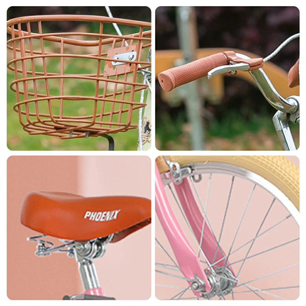 VOLTUS 16/20/22 Kids' Princess Bike - Standard & Training Wheel Options, Comfortable Seat, Safety Design - Pink