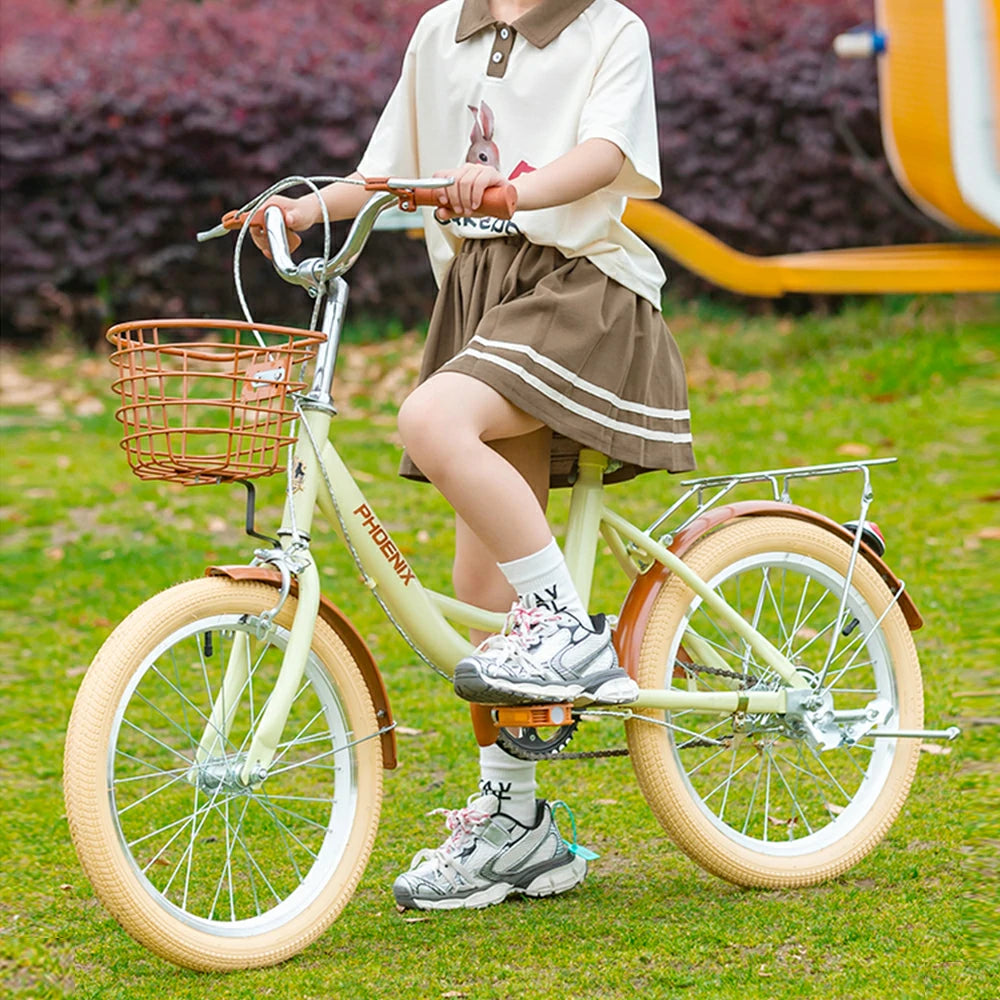 VOLTUS 16/20/22 Kids' Princess Bike - Standard & Training Wheel Options, Comfortable Seat, Safety Design - Yellow