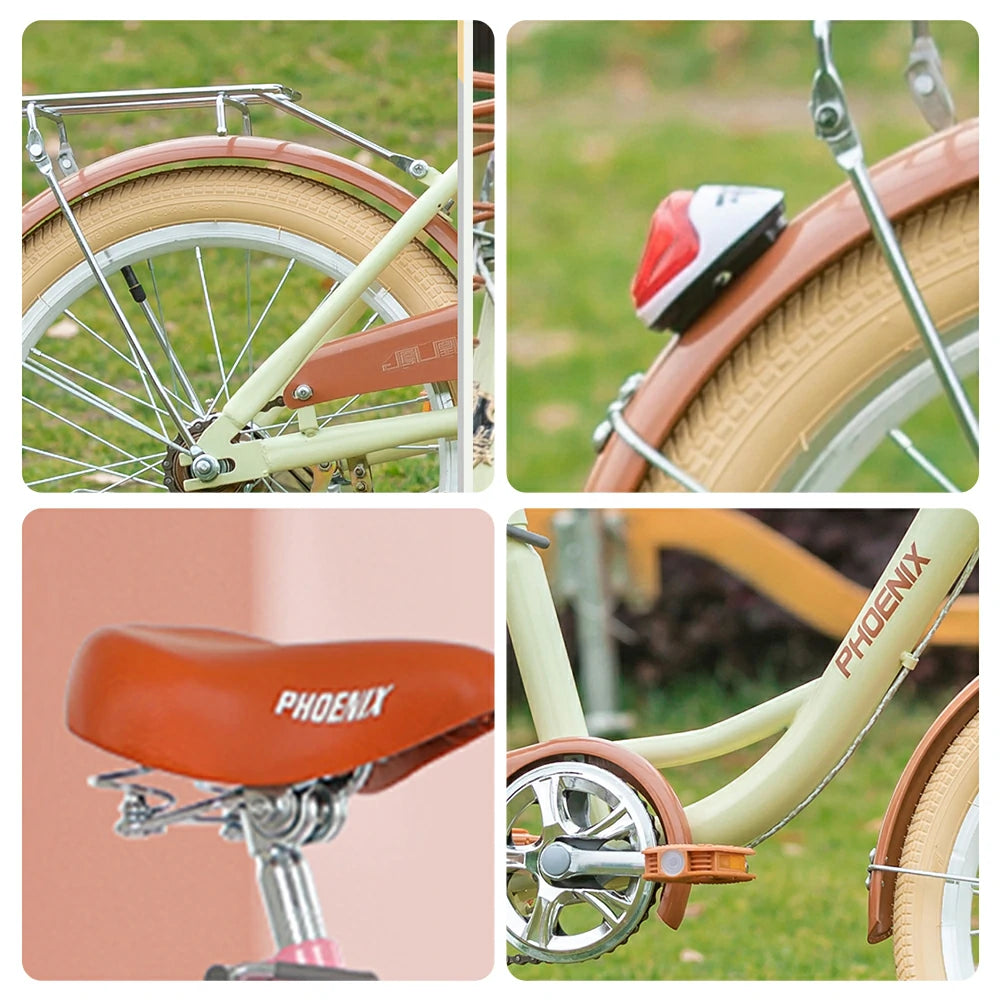 VOLTUS 16/20/22 Kids' Princess Bike - Standard & Training Wheel Options, Comfortable Seat, Safety Design - Yellow