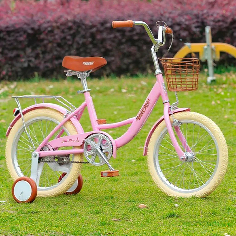 VOLTUS 16/20/22 Kids' Princess Bike - Standard & Training Wheel Options, Comfortable Seat, Safety Design - Pink