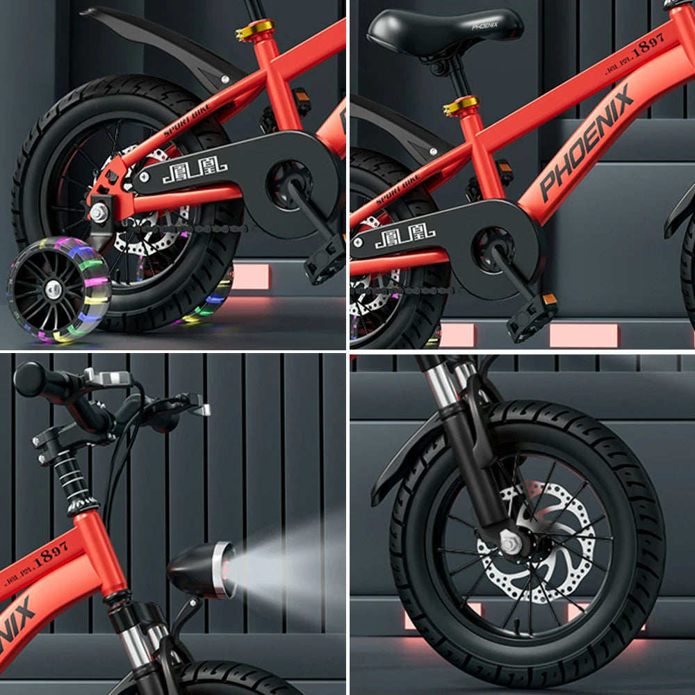 VOLTUS 18/20/22 Kids' Sport Bike - No Rear Seat, with Mudguard, Integrated or Spoke Wheels – Red