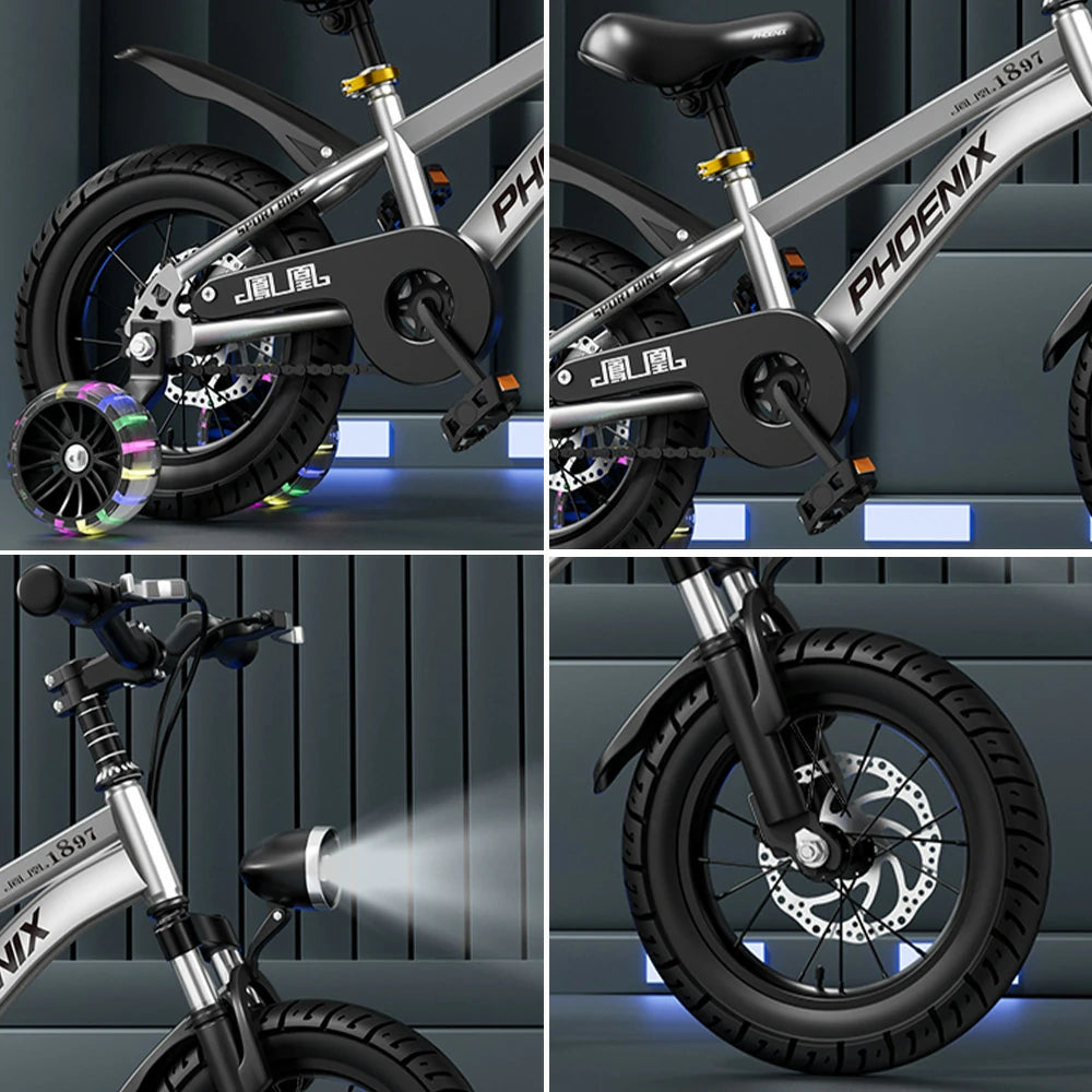 VOLTUS 18/20/22 Kids' Sport Bike - No Rear Seat, with Mudguard, Integrated or Spoke Wheels - Silvery