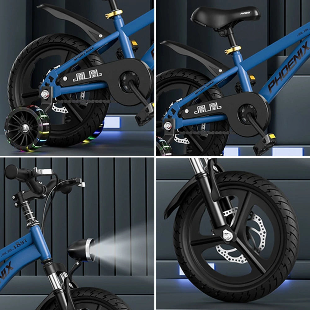 VOLTUS 18/20/22 Kids' Sport Bike - No Rear Seat, with Mudguard, Integrated or Spoke Wheels – Blue