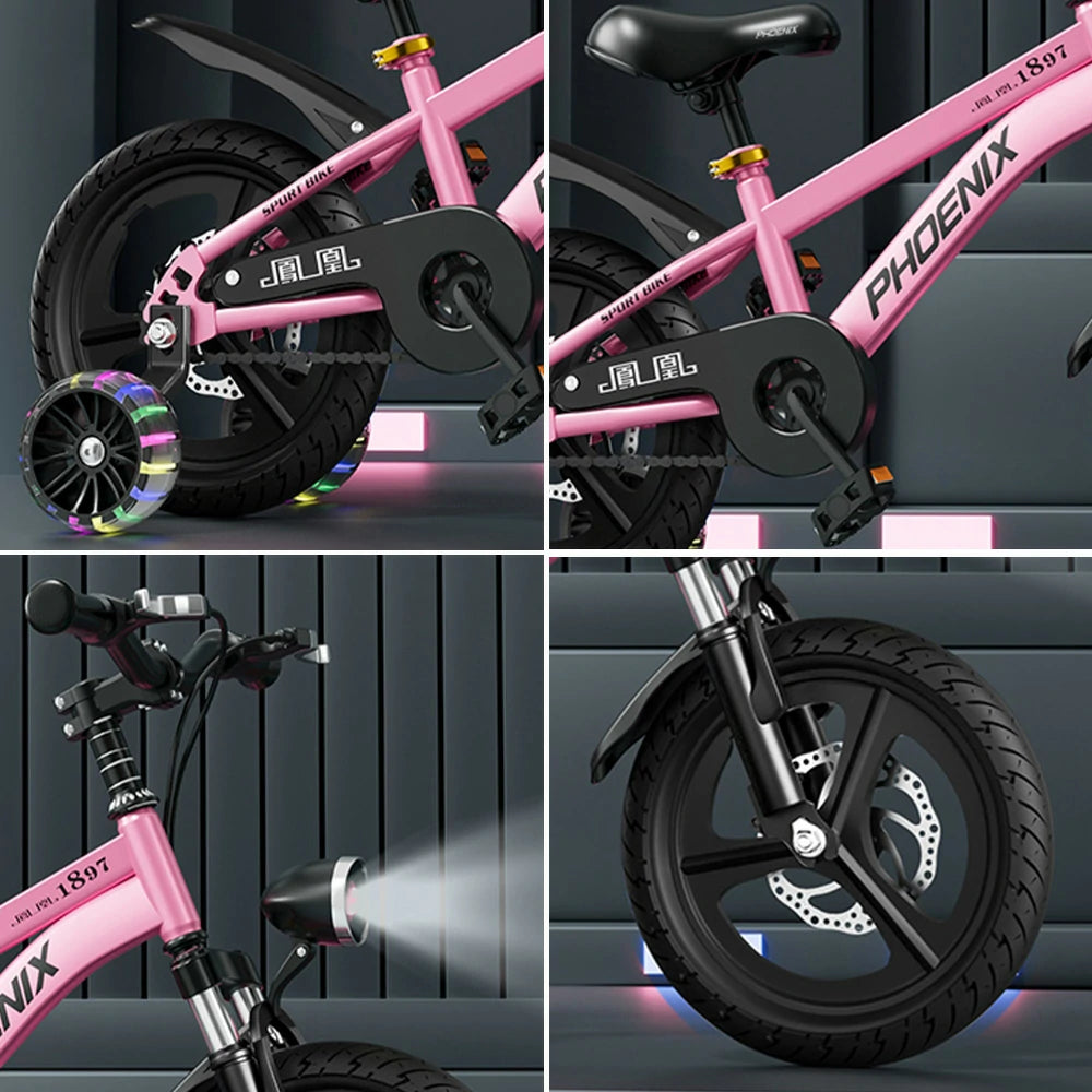 VOLTUS 18/20/22 Kids' Sport Bike - No Rear Seat, with Mudguard, Integrated or Spoke Wheels – Pink