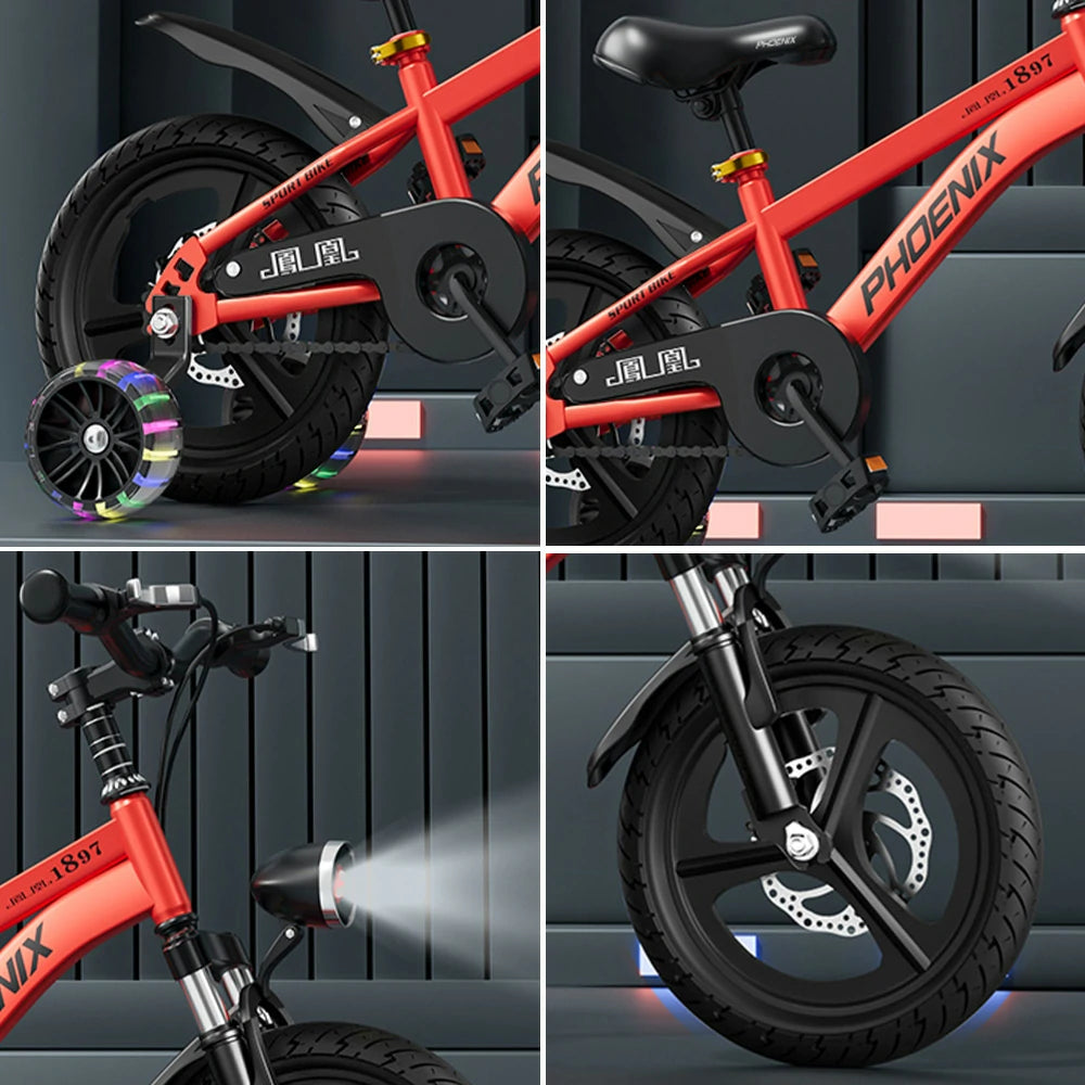 VOLTUS 18/20/22 Kids' Sport Bike - No Rear Seat, with Mudguard, Integrated or Spoke Wheels – Red