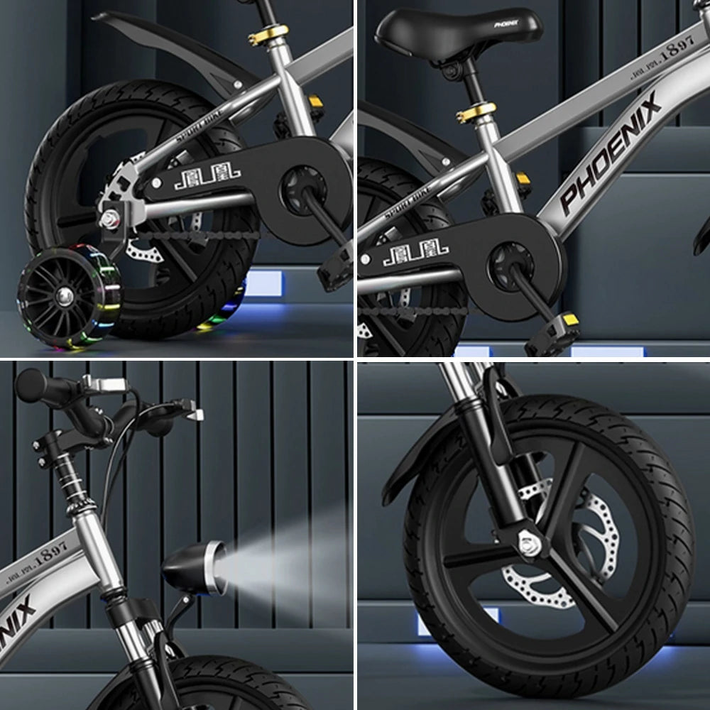 VOLTUS 18/20/22 Kids' Sport Bike - No Rear Seat, with Mudguard, Integrated or Spoke Wheels - Silvery