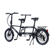 VOLTUS 2-Person Folding Bicycle 20 Inch Variable Speed - Black/Orange/White