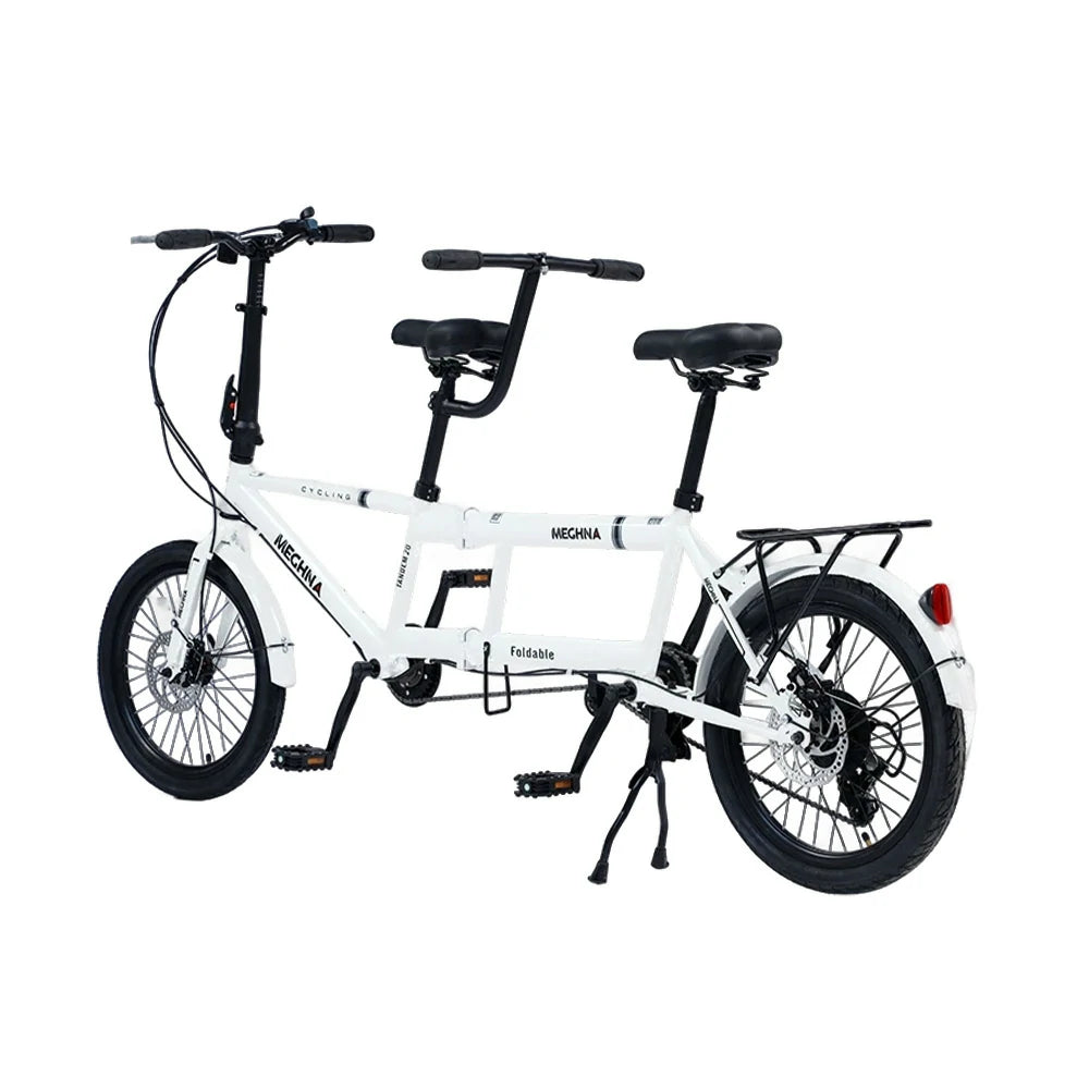 VOLTUS 2-Person Folding Bicycle 20 Inch Variable Speed - Black/Orange/White