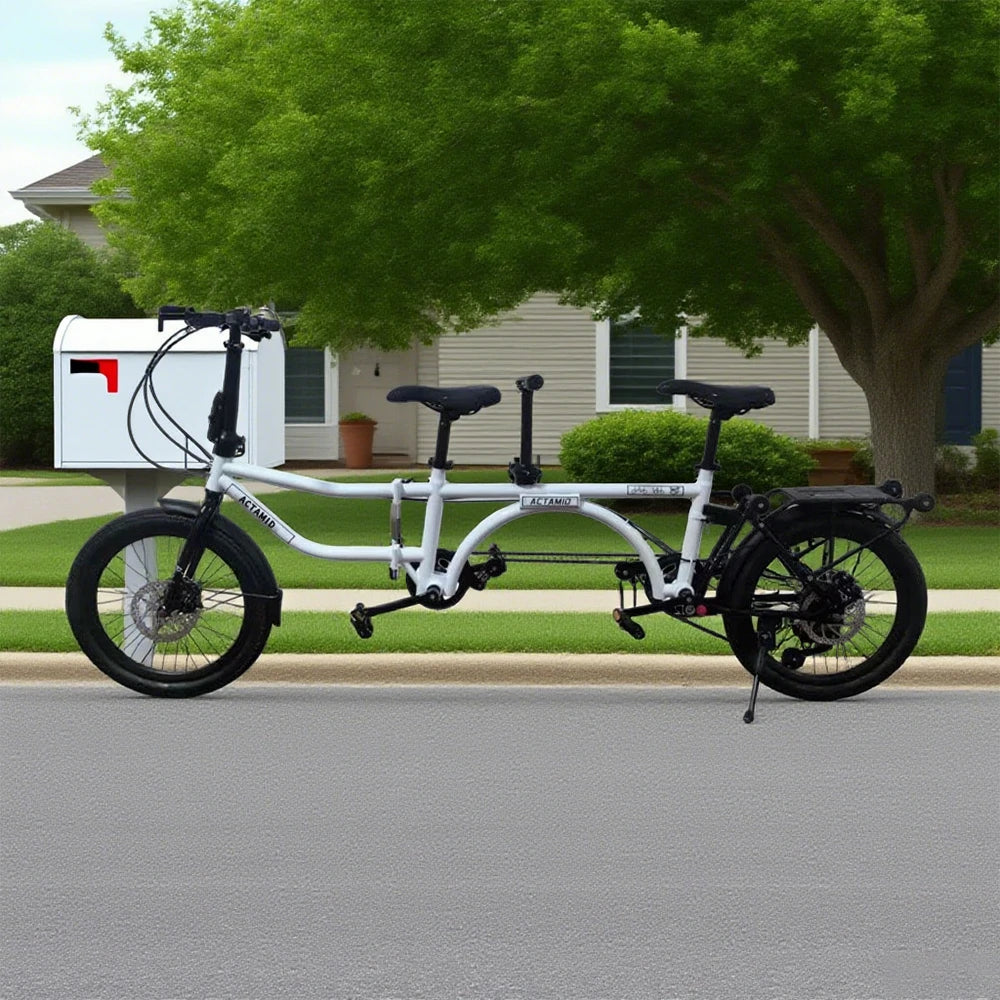 VOLTUS 20 Inch Double Bike 4-Fold Design with Upgraded Shock Absorber Seat-White