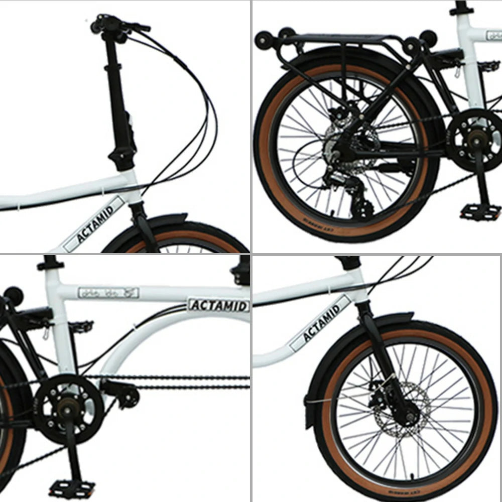 VOLTUS 20 Inch Double Bike 4-Fold Design with Upgraded Shock Absorber Seat-White