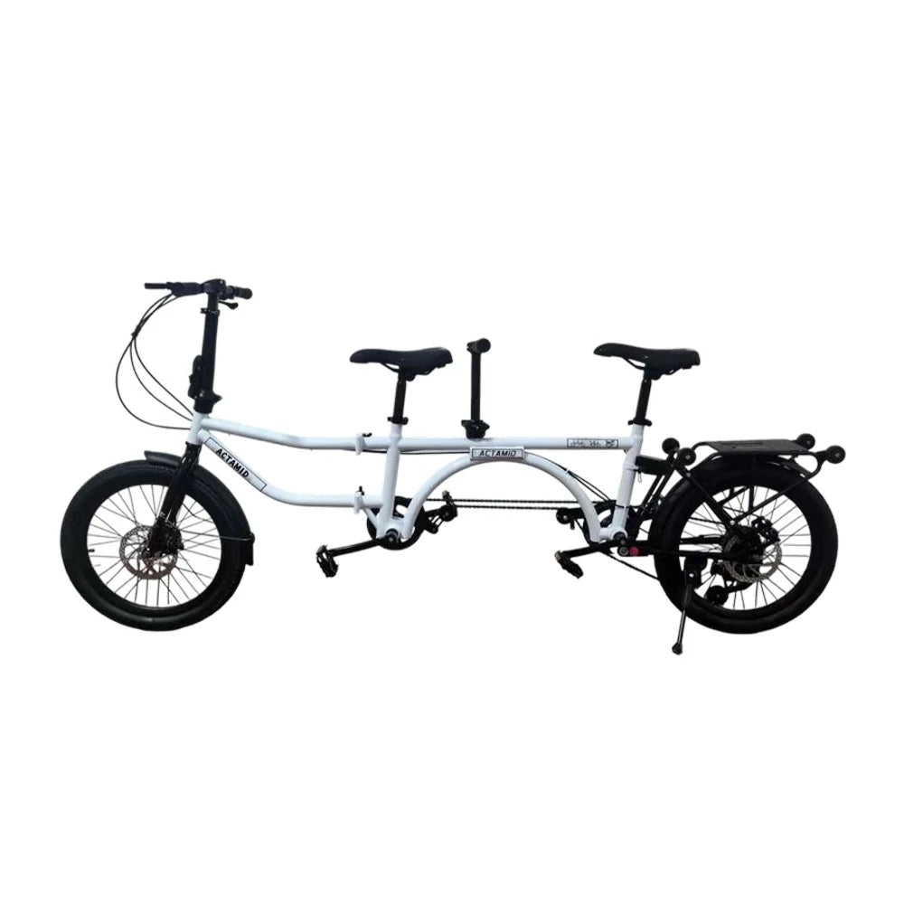 VOLTUS 20 Inch Double Bike 4-Fold Design with Upgraded Shock Absorber Seat-White