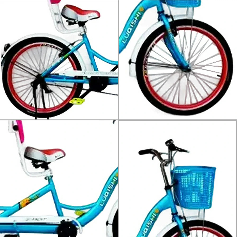 VOLTUS Three Seater Sightseeing Bicycle Comfortable Seat Red/Green/Blue
