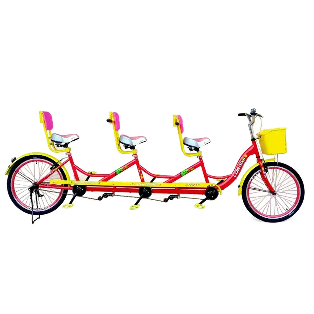 VOLTUS Three Seater Sightseeing Bicycle Comfortable Seat Red/Green/Blue