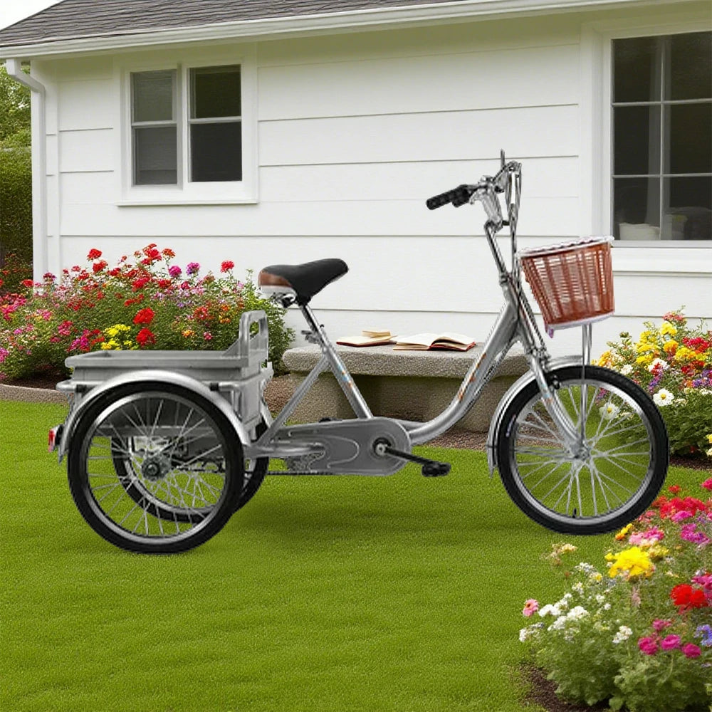 VOLTUS Adult Three Wheel Bicycle Regular Front Fork Comfortable Red/Silver