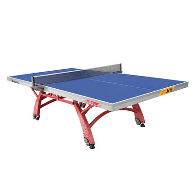 [10% OFF PRE-SALE] DOUBLE FISH Indoor 25mm 328A ITTF-Approval Table Tennis/Ping Pong Table Foldable Design High-quality Steel Leg - Blue&red (Dispatch in 8 weeks) megalivingmatters