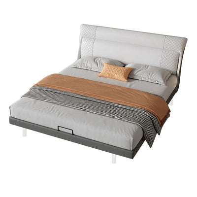 [10% OFF PRE-SALE] MASON TAYLOR Solid Wood Inner Frame Bed Transparent Feet - White (Dispatch in 8 weeks) MASON TAYLOR