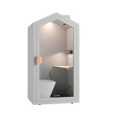 [10% OFF PRE-SALE] T&R SPORTS SF1103 1.1X0.9m Portable Soundproof Booth w/ Light, Desk, Sofa - Light Gray (Dispatch in 8 weeks) T&R Sports