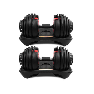 2x24kg Adjustable Dumbbell Home GYM Exercise Equipment Weight Fitness JMQ FITNESS