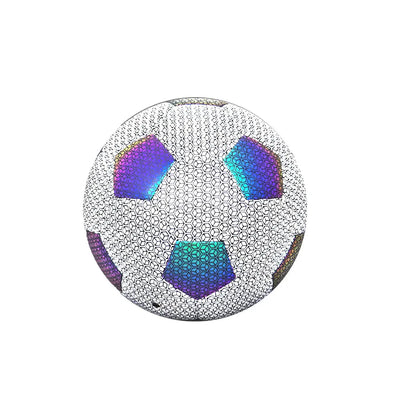 [5% OFF PRE-SALE] T&R SPORTS Size 5 Reflective Soccer Durable PU Leather Material Reflective Football - Silver&White (Dispatch in 8 weeks) megalivingmatters