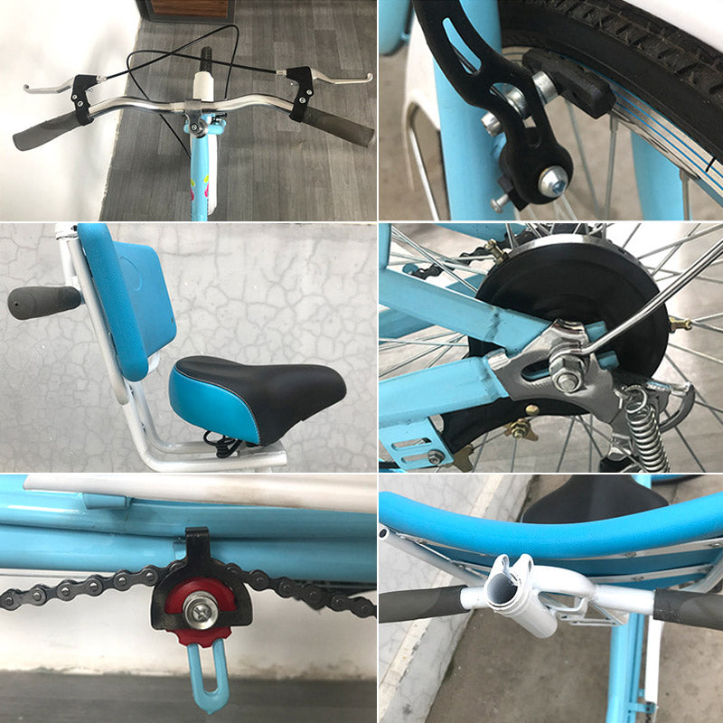 VOLTUS 24 Inch 3-seater Tandem Bicycle Sightseeing Bike - Blue&White