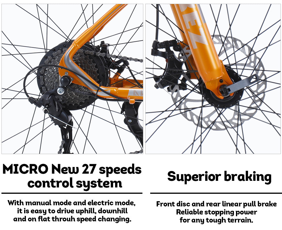 VOLTUS 500W 48V 13Ah Electric Bike eBike Mountain Motorized Bicycle 27.5-inch w/ Battery