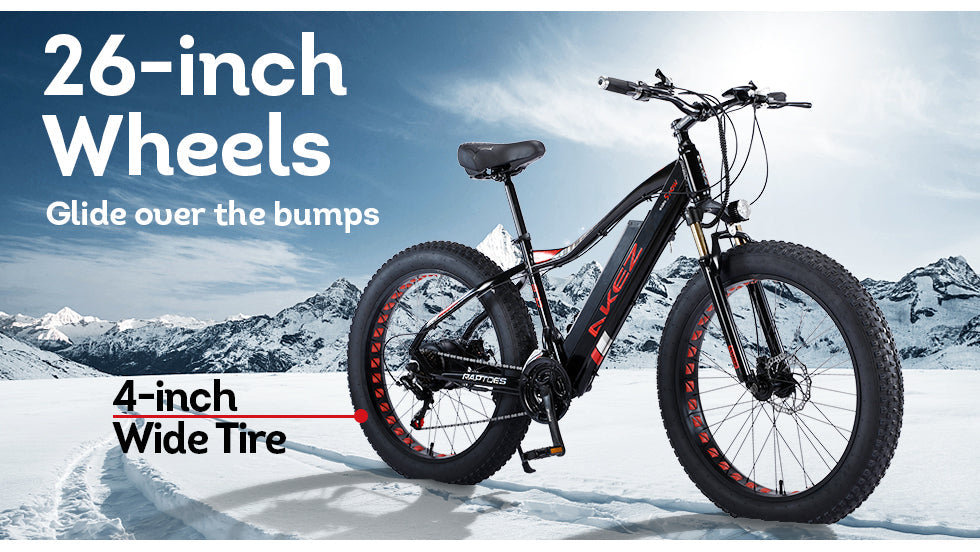 VOLTUS 750W 48V ML Snow Bicycle 26-inch Beach Electric Bike Motorized eBike Battery