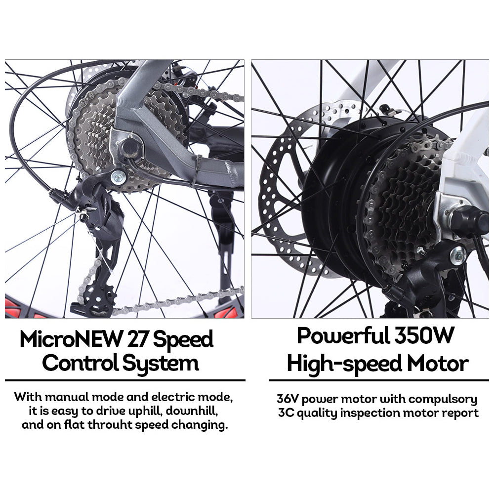 VOLTUS Cruiser Snow Motorized Bicycle Beach Electric Bike eBike 26-inch Battery