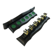 Wall Cue Rack with Brass Cue Clips for Pool Snooker Billiard-Black