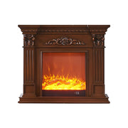 LIVARA 1.2m European-style Decorative Fireplace With Artificial Flames - Brown