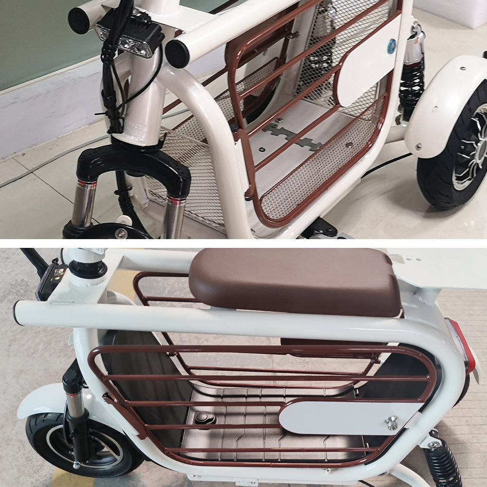 AKEZ Dudu3 500W 48V Foldable Electric Scooter High-Carbon Steel Frame - White