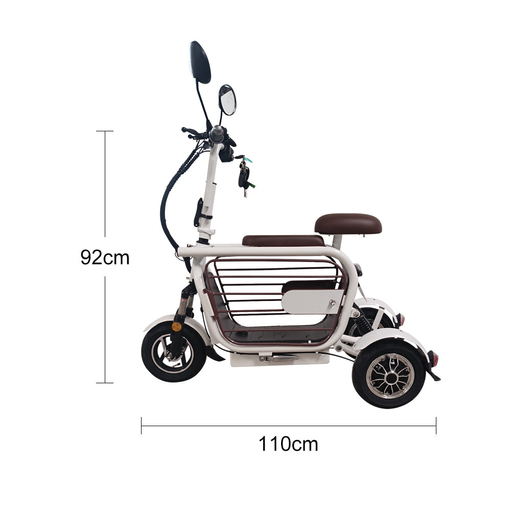 AKEZ Dudu3 500W 48V Foldable Electric Scooter High-Carbon Steel Frame - White