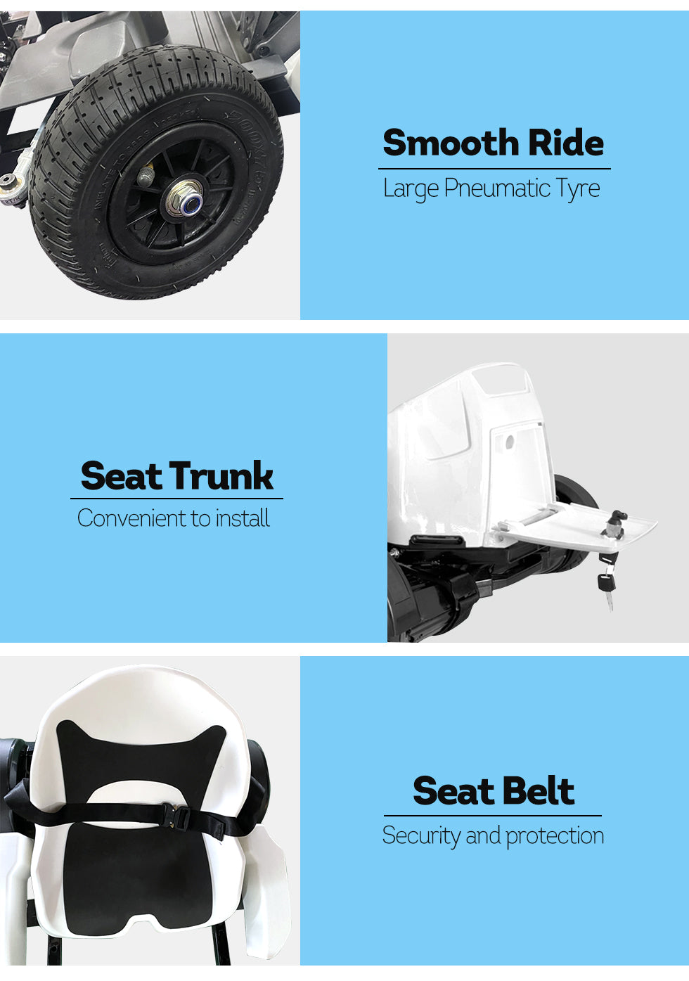 GLIDER 36V4A Electric Go Kart For Kids' Hoverboard Adjustable Frame