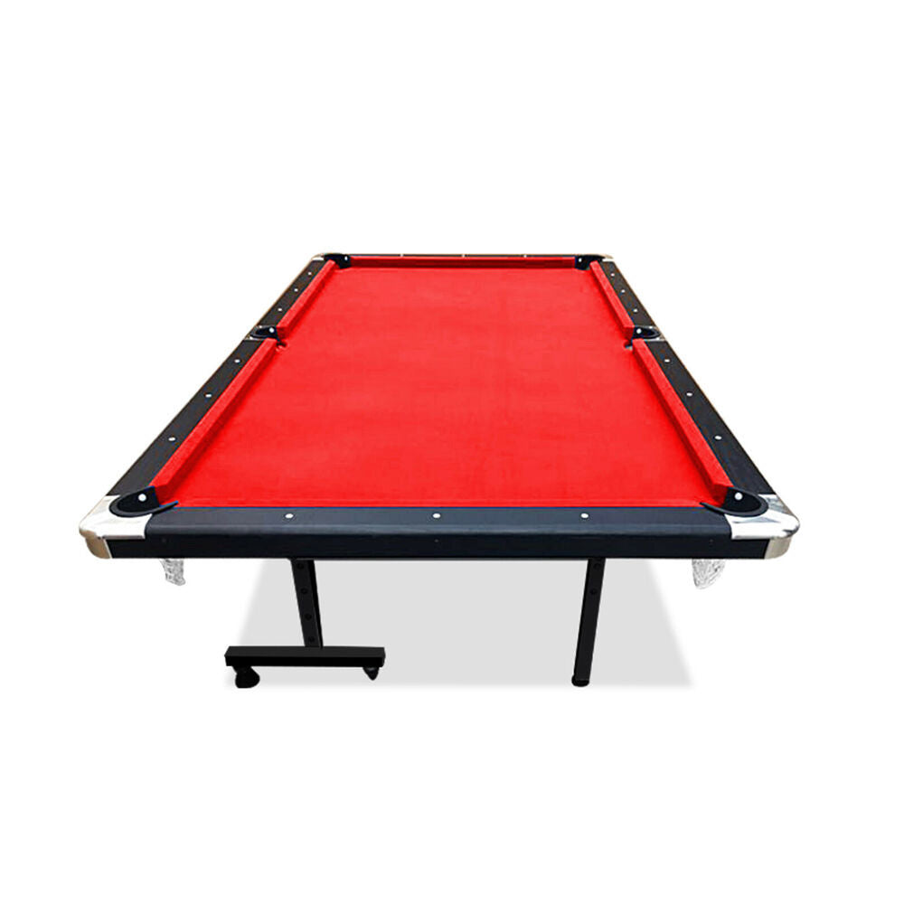 CUETIQ 8FT Foldable Pool Table Blue/Red/Green/Black Felt Billiard Table Free Accessory for Small Room