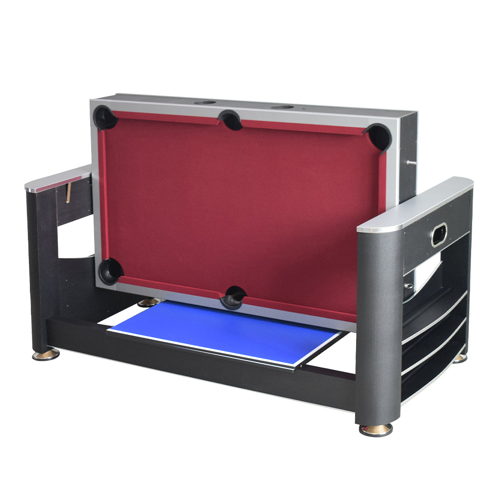 VERSA 6FT MDF 3-IN-1 Pool Table/Table Tennis Table/Air Hockey Black Frame