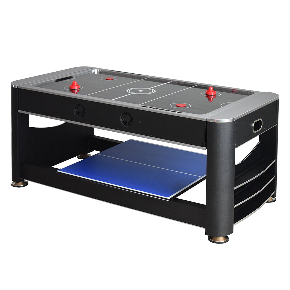 VERSA 6FT MDF 3-IN-1 Pool Table/Table Tennis Table/Air Hockey Black Frame