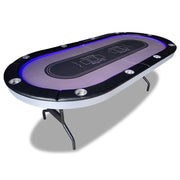 VERSA PK018 7FT MDF LED Light Foldable Poker Table 10 Players Gaming Game Room