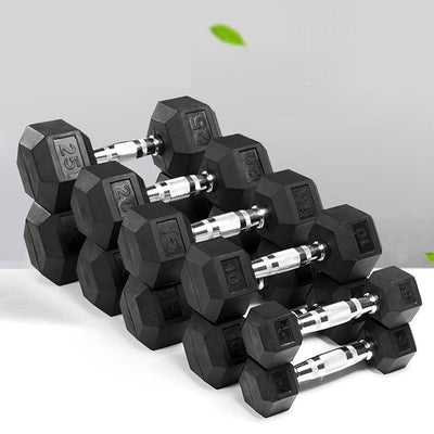 Pro Hex Dumbell Rubber Coat Iron Dumbells Home Gym Weight Training Workout JMQ FITNESS
