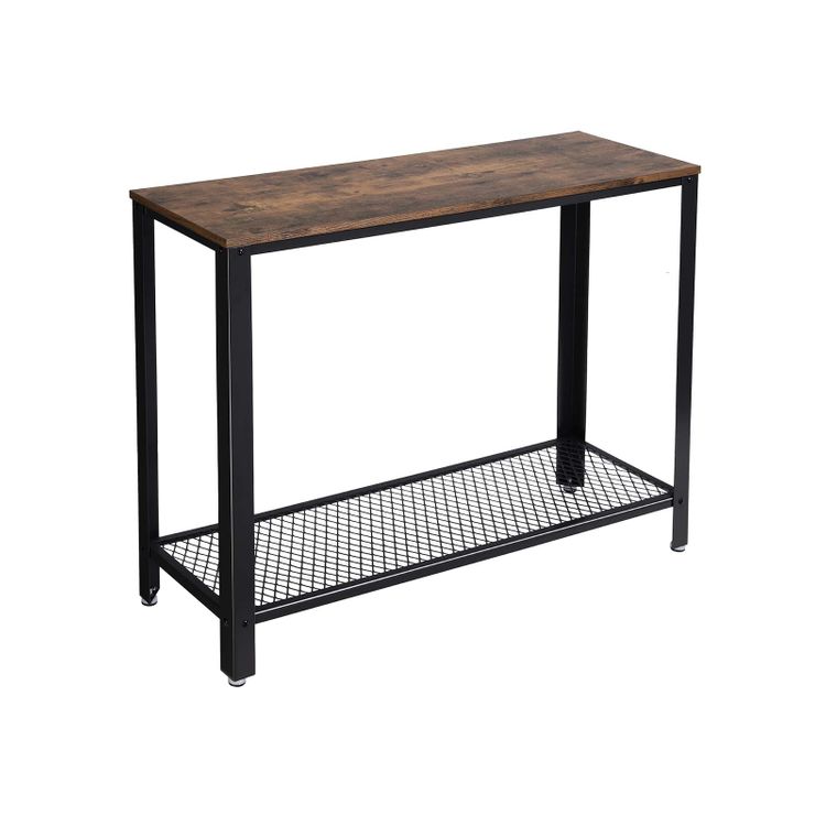 VASAGLE Console Table with Mesh Shelf leafliving