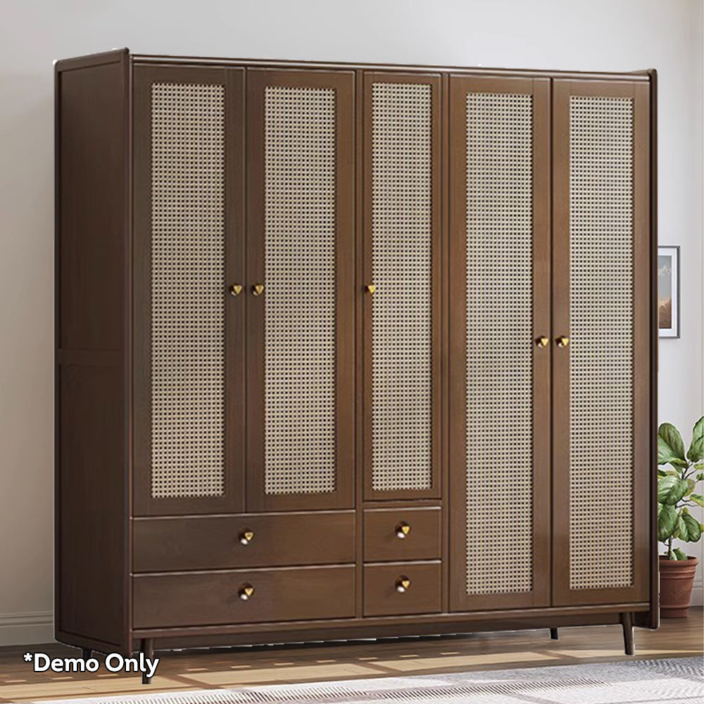 LUXORA 2 Doors/3 Doors/5 Doors Wardrobe Rattan-woven Cabinet Door