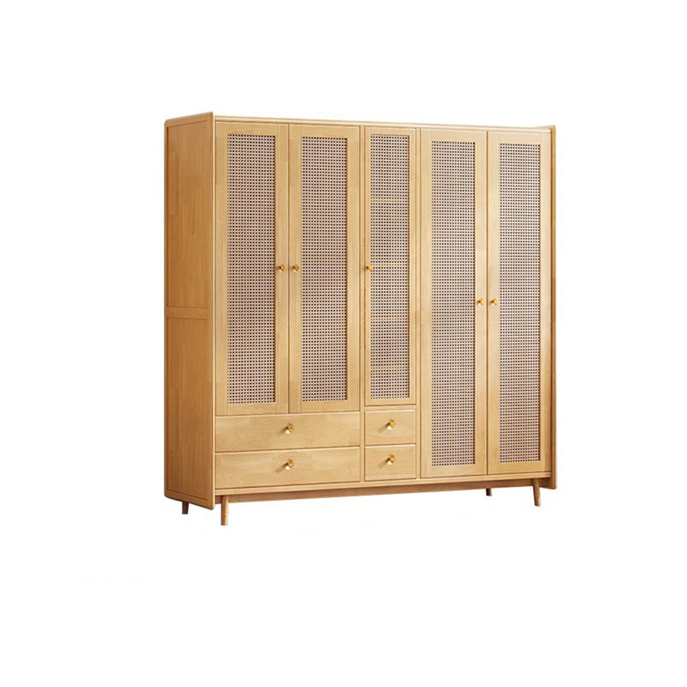 LUXORA 2 Doors/3 Doors/5 Doors Wardrobe Rattan-woven Cabinet Door