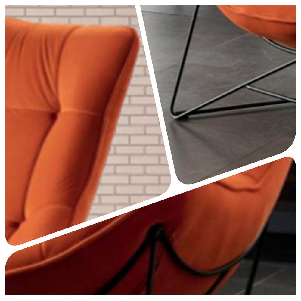 LIVARA EC1150 Minimalist Style Velvet Leisure Chair