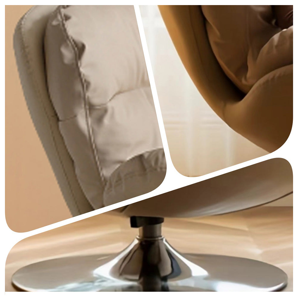 LIVARA EC1157 Iron Frame Cat Scratch Fabric Eggshell Chair