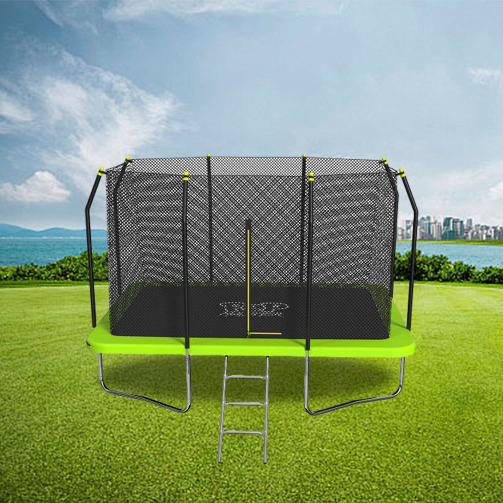 POP MASTER 8FT x 11FT Rectangular Trampoline with Spring Ladder Safety Net Kids