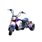 GLIDER HALLEY MY M1 1000W 48V 12-20AH  Lithium Battery Three Wheels Electric Motorbike/Motorcycle/Scooter -Blue&Red Cruise at 25km/h - Unlock More Power (Details Inside)*