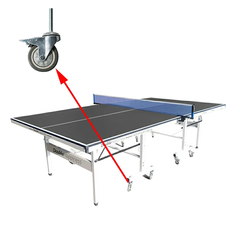 ARIX 100mm Adjustable Table Legs with Caster Wheels 4pcs - Level & Stable Support - Heavy-Duty Metal - Replacement for Indoor Table Tennis Tables