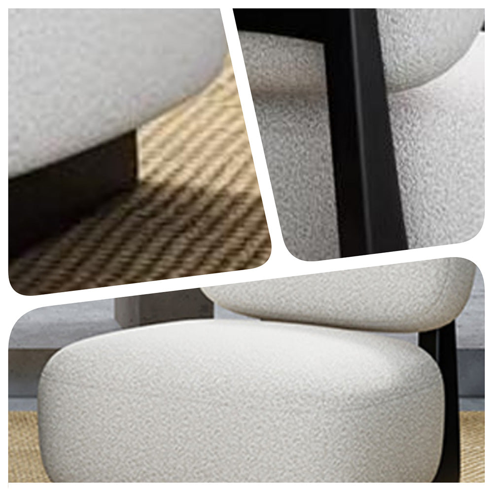 LIVARA EC1191 White Wax Wood Solid Wood Frame Leisure Chair