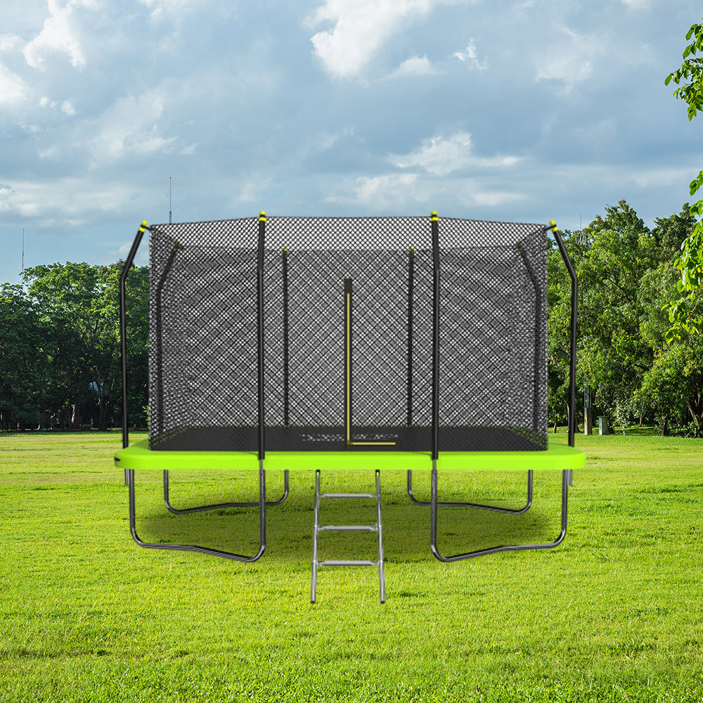 POP MASTER 6X9FT Rectangular Trampoline with Spring Ladder Safety Net Kids