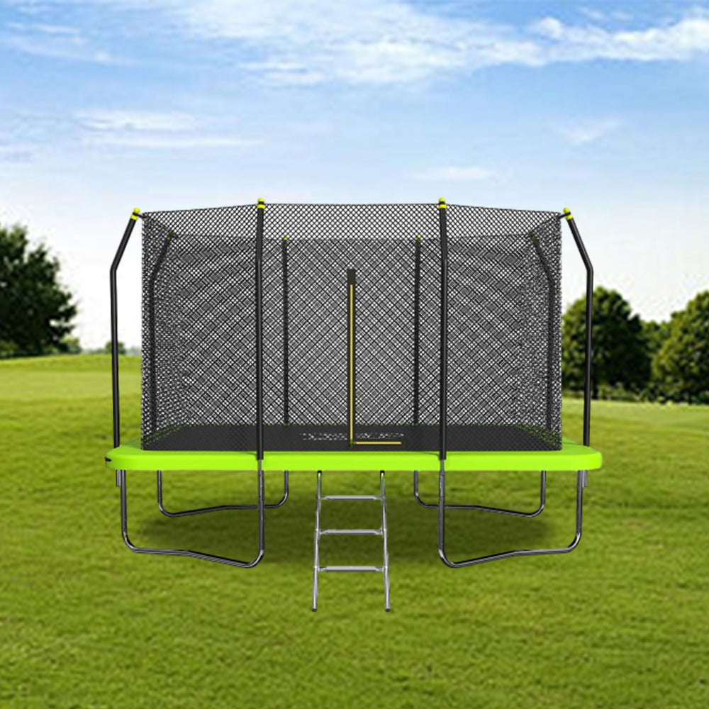 POP MASTER 7FT x 10FT Rectangular Trampoline with Spring Ladder Safety Net Kids